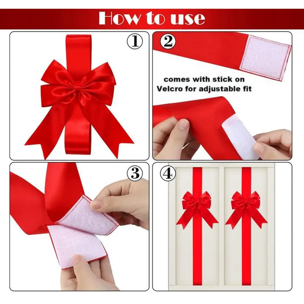 Festive Bow for Gift Wrapping Festive Christmas Cabinet Ribbons Bows Set Door Ribbon Bows for Holiday Party Supplies Indoor