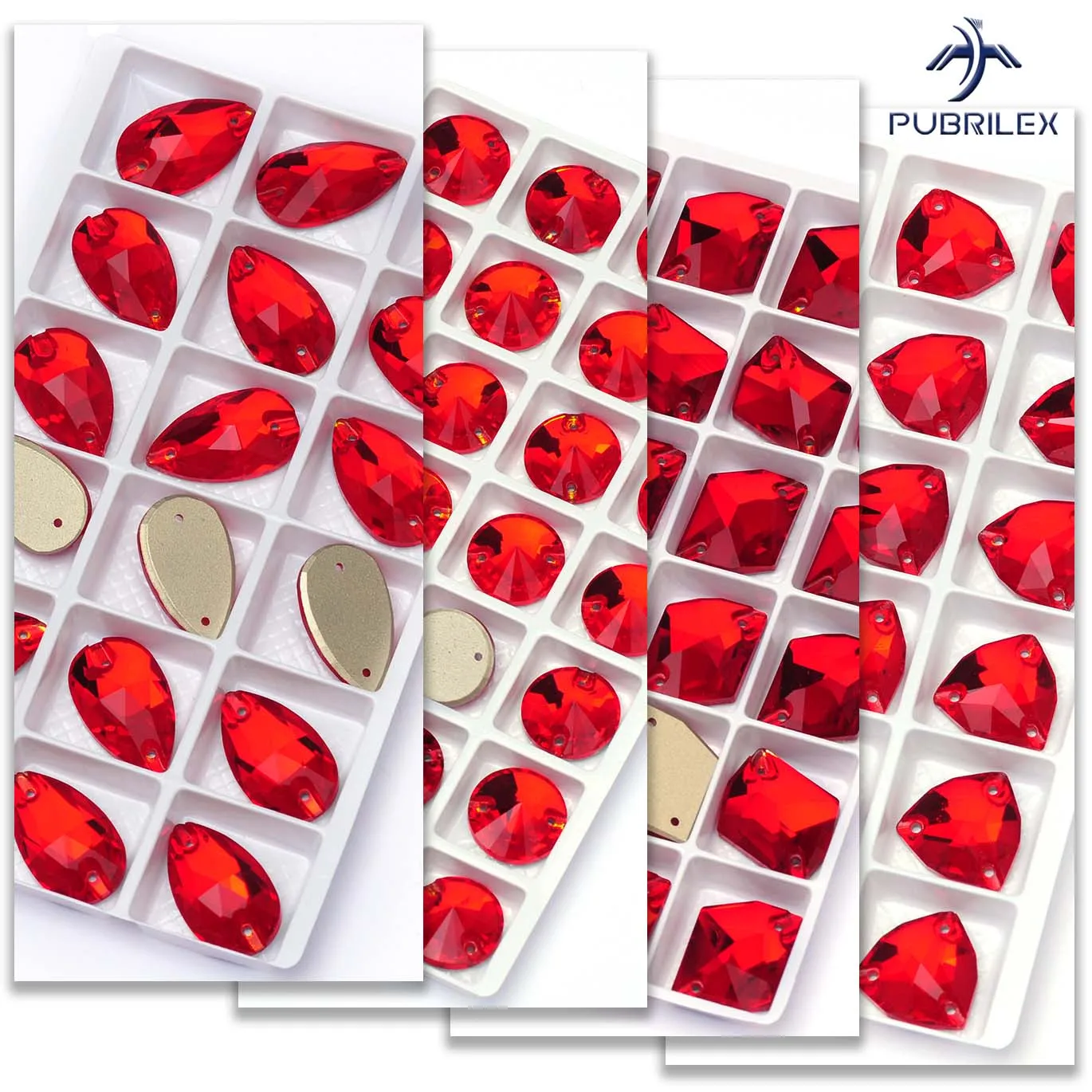 Sew On Crystals Xirius Rivoli Drop all Shapes Light Siam K9 Crystal Glass Sew On Rhinestones for Garment Textel needlework