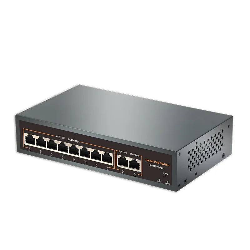 MonitoringPOESwitch8+2 Fuente de alimentación para cámara de red Signal10Port Interruptor de monitoreo estándar