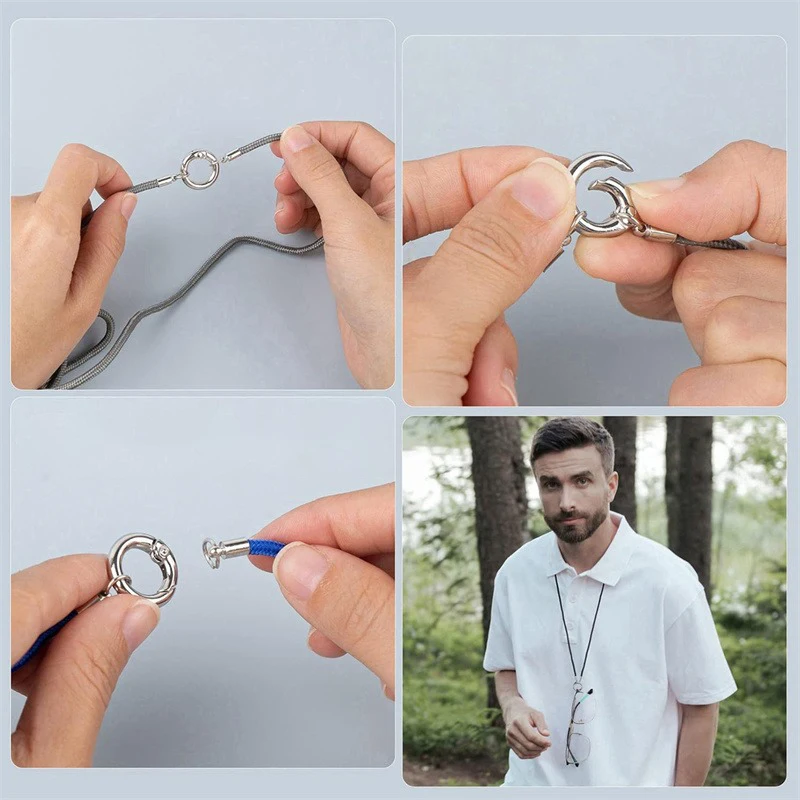 Hanging Neck Clip For Glasses Women Men Portable Sunglasses Rope Eyeglasses Lanyard Retro Protection Cover Fashion