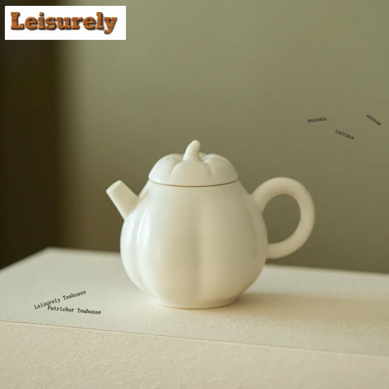 HOYIHM 120ml Cherish White Pumpkin Teapot Luxury Tea Infuser Pot Household Tea Maker Kettle With Filter For Tea Accessories Gift