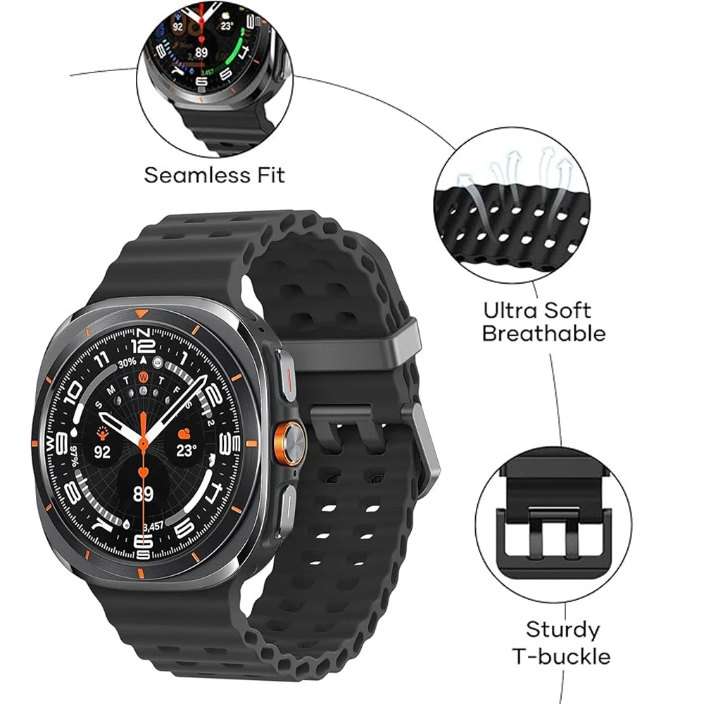 삼성 갤럭시 워치용 오리지널 스트랩, 울트라 스트랩, 실리콘 스포츠 팔찌, 한국 갤럭시 워치 7 울트라 밴드, 47mm 액세서리