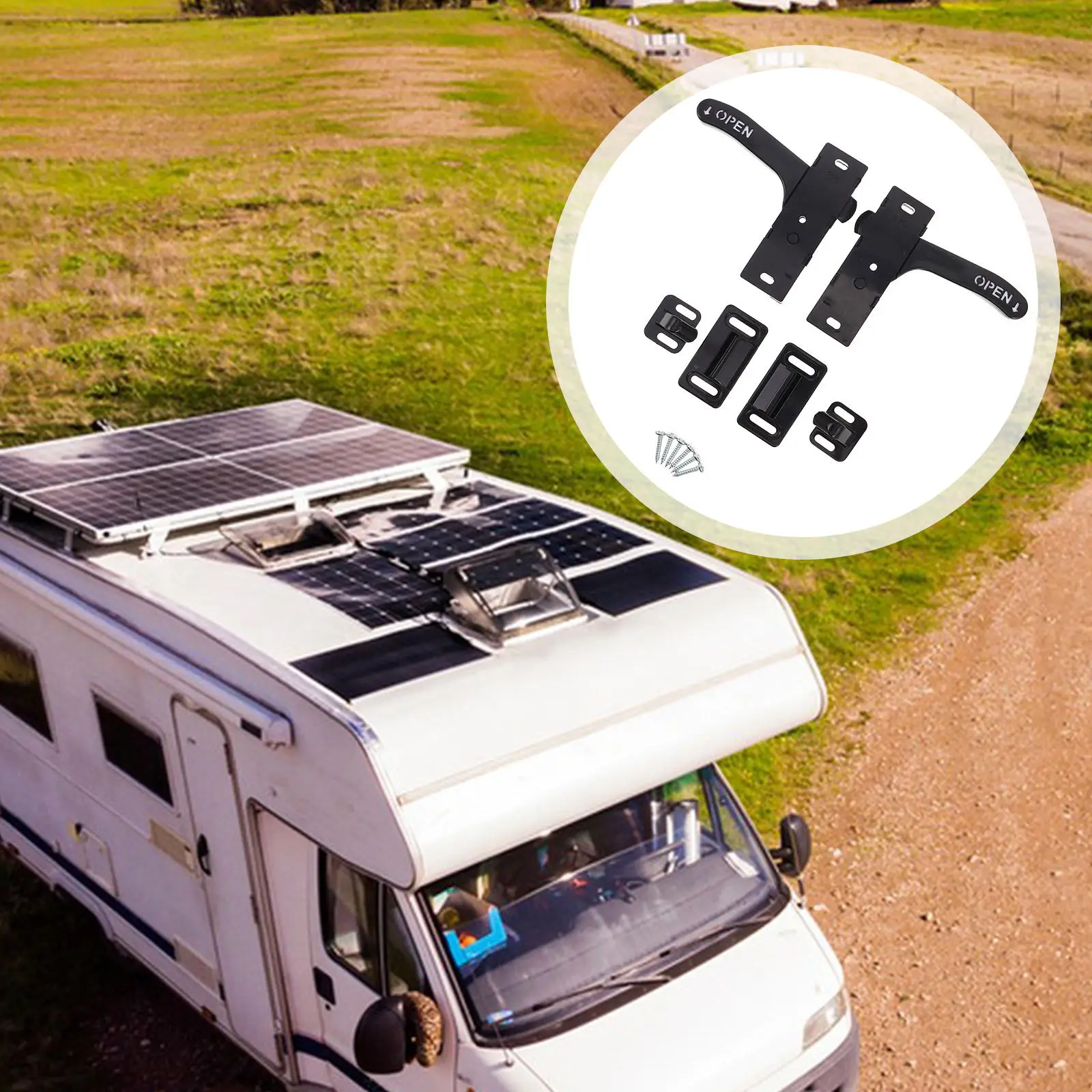 

2 Sets Rv Screen Door Latch Handle Kit Easy Installation Left Right Fit for Camper Trailer Motorhome Screen Door Accessories