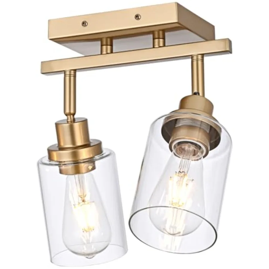 

Track Lighting Fixtures Finish Multi-Directional Rotating Ceiling Tracking Lights with Clear Glass Modern Bathroom Wall Vanity