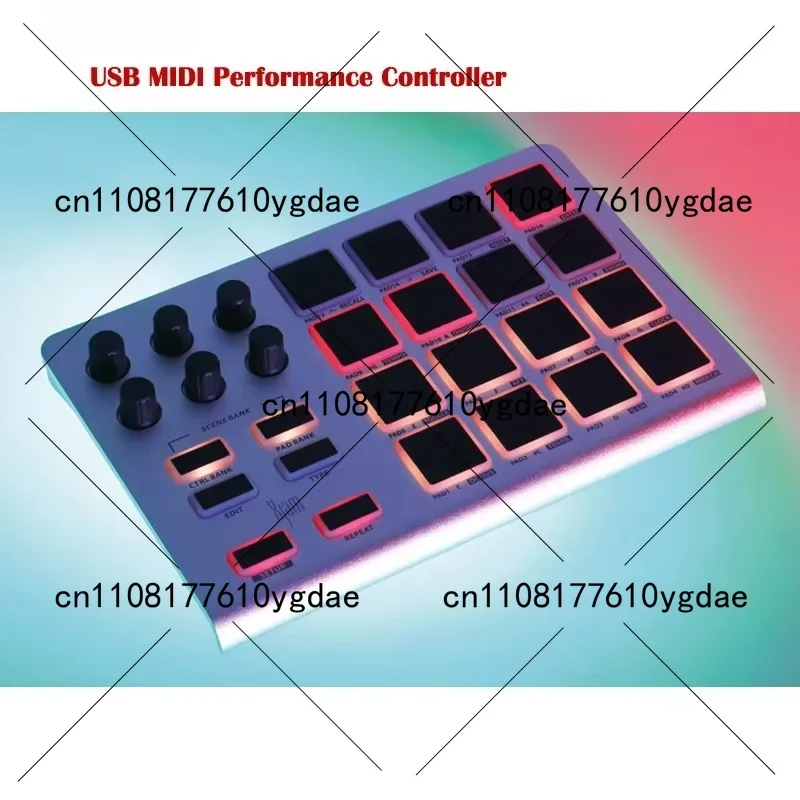 USB MIDI Performance Controller Portable Ultra Thin Aluminum Drum Pad for PC Mac Tablet Music Production