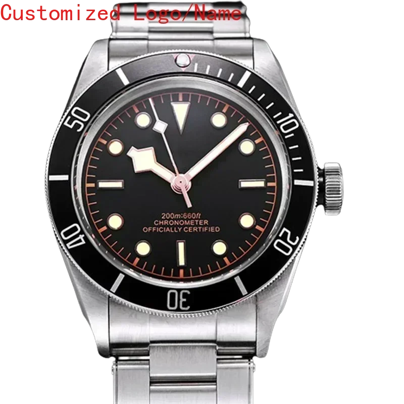 

Men Automatic Mechanical Watches Sapphire Glass Stainless Steel Black Blue Ceramic Bezel 42mm Customized