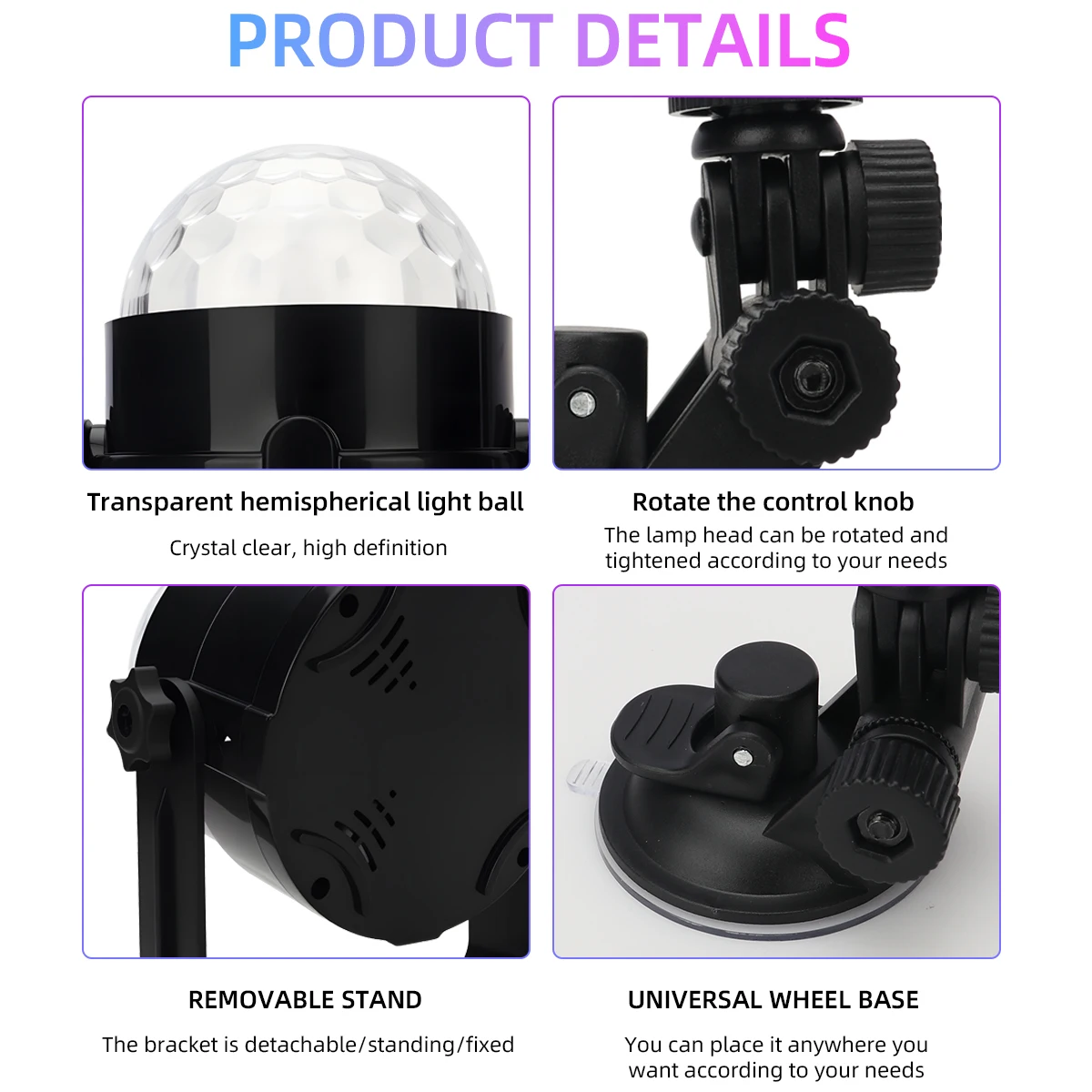 Lampu Panggung Ritme Musik Bola DJ LED USB 5V Proyektor 3 Warna Lampu Dekoratif Pesta Liburan untuk Hadiah Natal Pesta Kamar Tidur