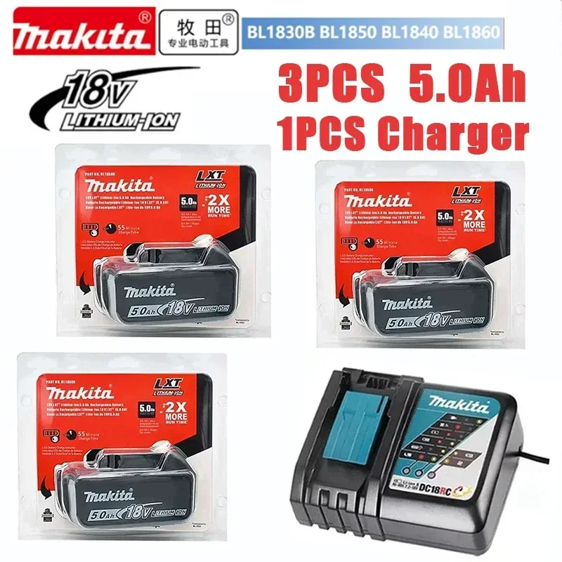 100% Originele Makita 18V 6.0Ah Oplaadbare Batterij, Voor Makita BL1830 BL1830B BL1840 BL1840B BL1850 BL1850B Elektrisch Gereedschap Batterij