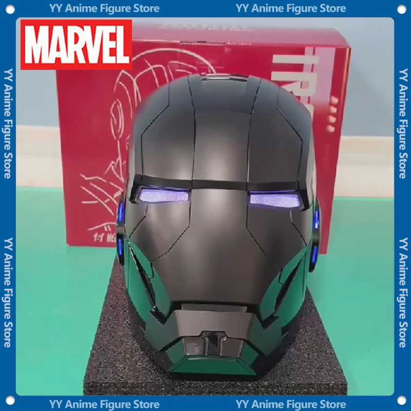 New Mk5 Iron Man Helmet Black The Avengers 1/1 Wearable Helmet Transformable Voice-Activated Electric Collection Gift Decoration