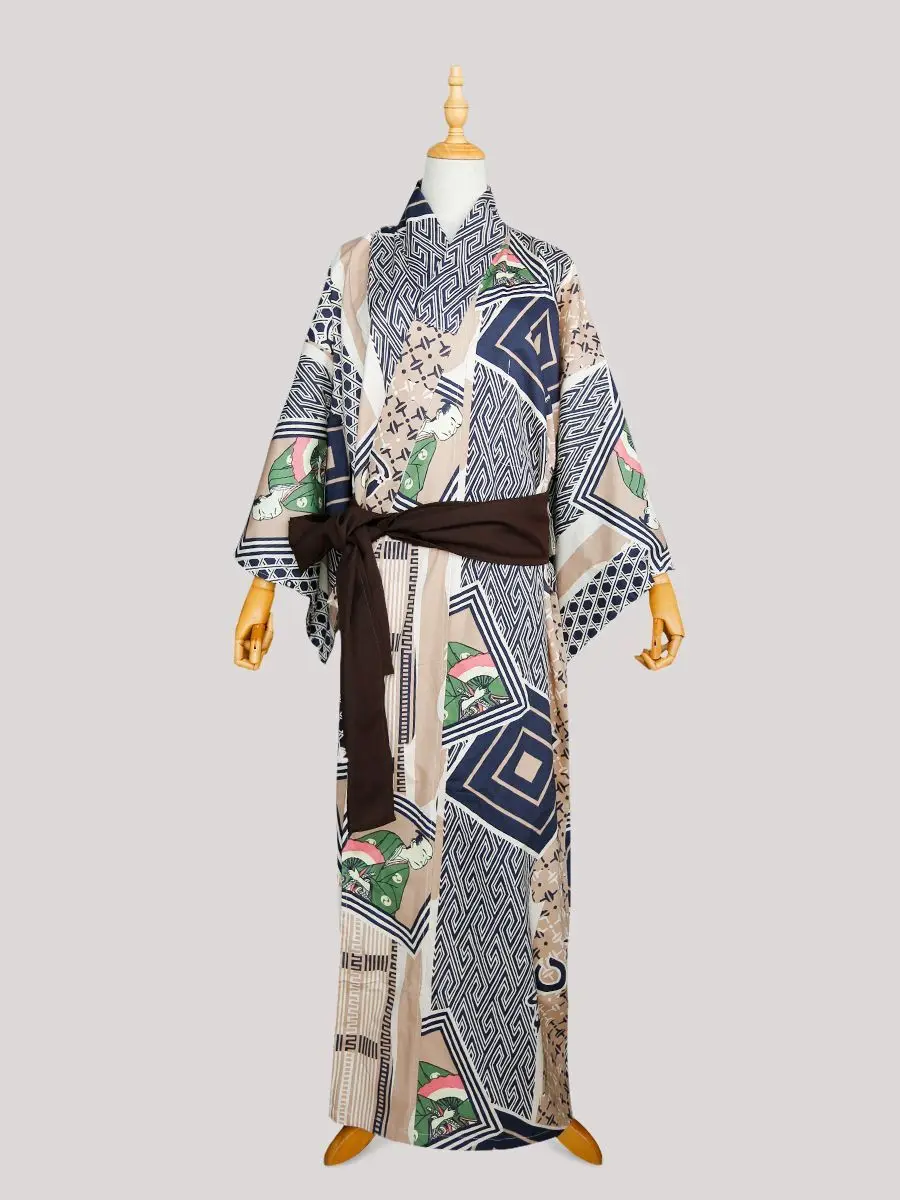 

Мужской хлопковый халат для купания, улучшенное кимоно в японском стиле, одежда для сна для проживания в семье, мужское кимоно