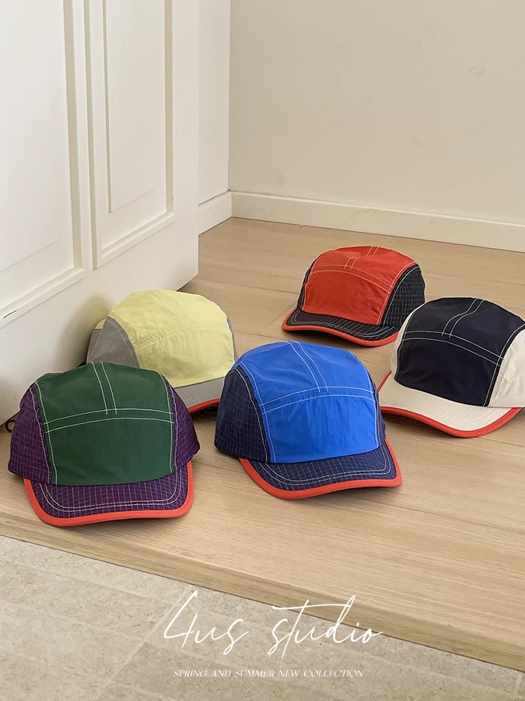 Outdoor color matching quick-drying hat women's summer short-brimmed cap men's sunshade baseball cap