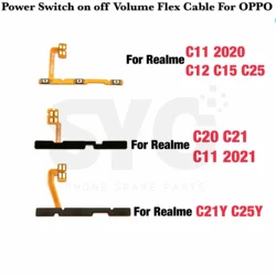 New For Realme C11 2020 2021 C12 C15 C20 C21Y C25Y Power Volume Button Key Flex Cable Repair Parts