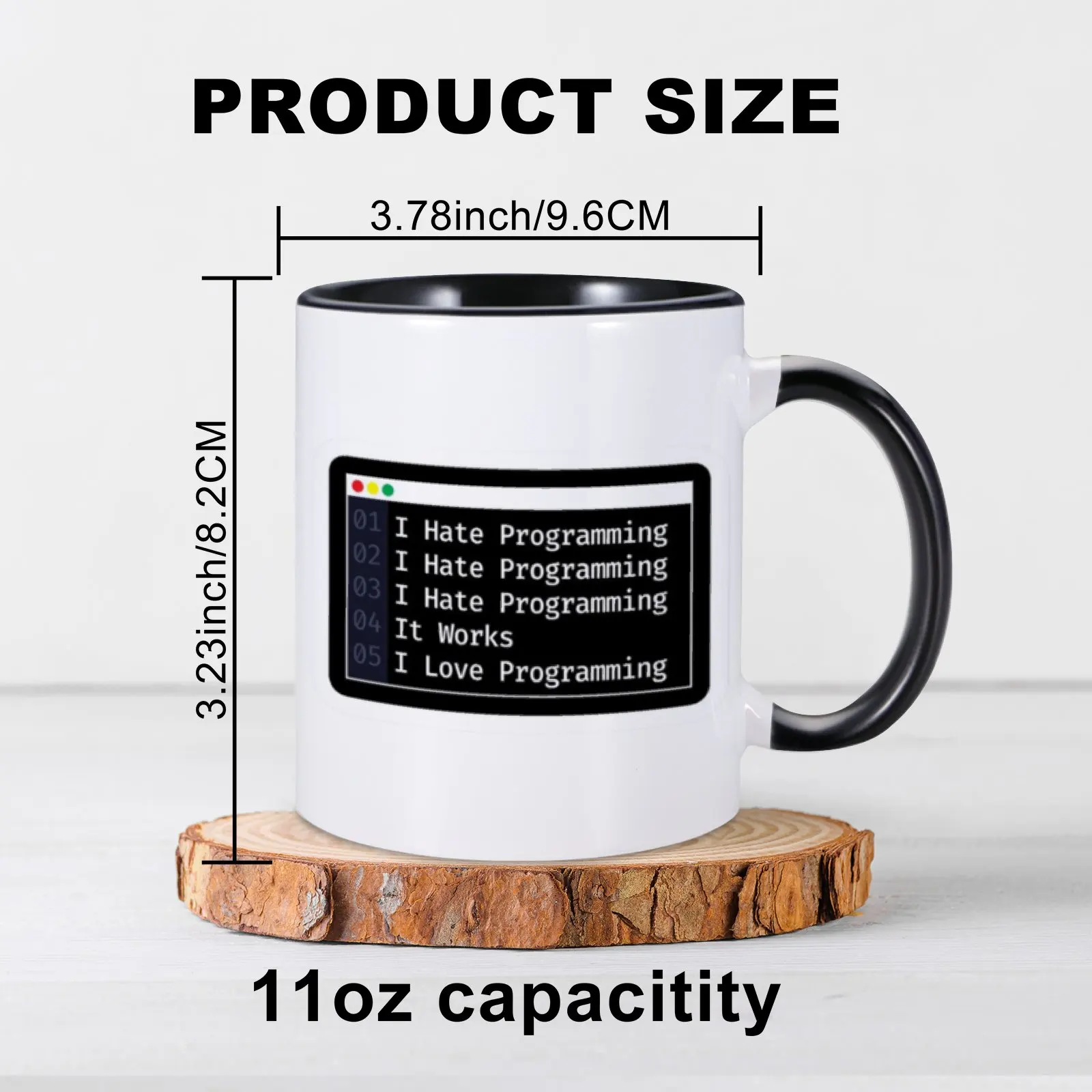 1pc 11oz Funny Code Coffee Mug I Hate Programming Mug for Coworker Programmer IT practitioners Ceramic Cup Drinkware Unique Gift