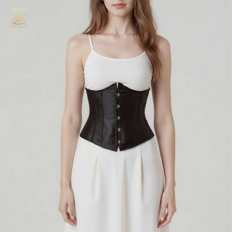 

XS 6Xl Black Pink Underbust Satin Corset Plus Size for dress White Waist Corset belt for Halloween Slimming Girdle Tummy