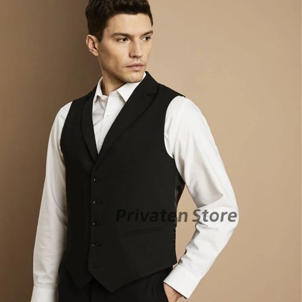 Man Vests Solid Sleeveless Notched Lapel Large Size For Wedding Dress Business Occasion Tailor-made High Quality Waistcoat 조끼