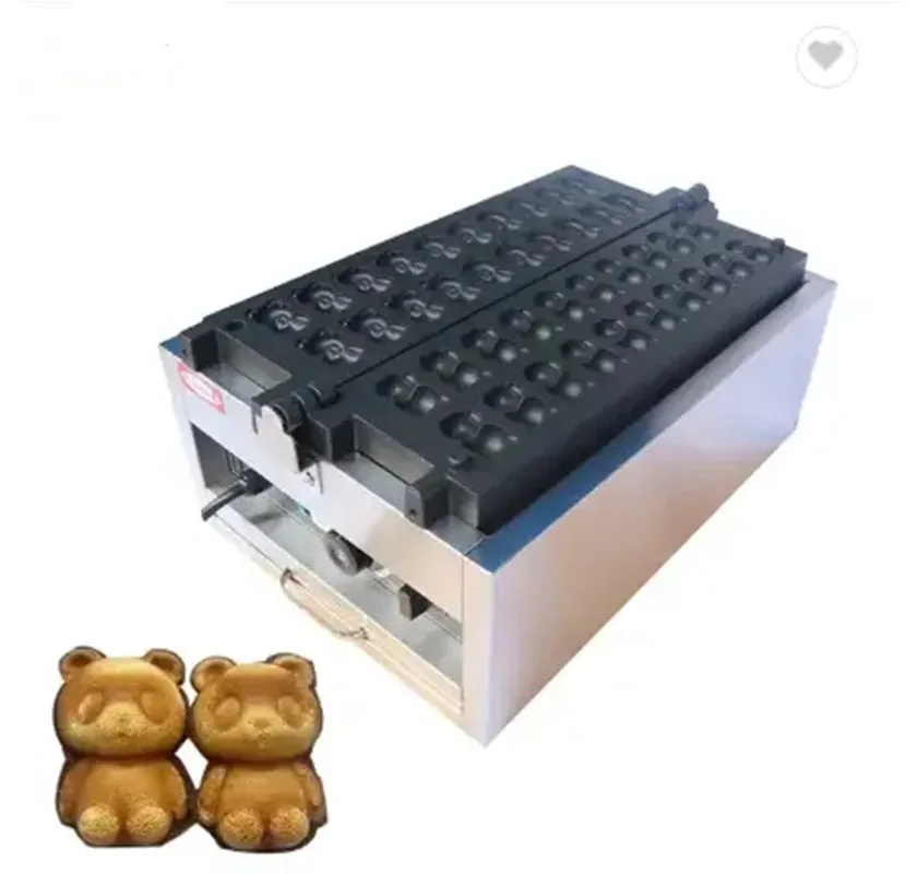 Commercial 110V 220V Non-stick Stainless Steel Bear Waffle Machines Lovely Bear Shape Waffle Cake Maker Snack Food Equipment