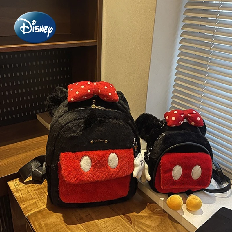 Disney Nieuwe Mini Pluche Rugzak Cartoon Leuke Dames Pluche Rugzak Mode Trendy Dames Mini Casual Rugzak Hoge Kwaliteit