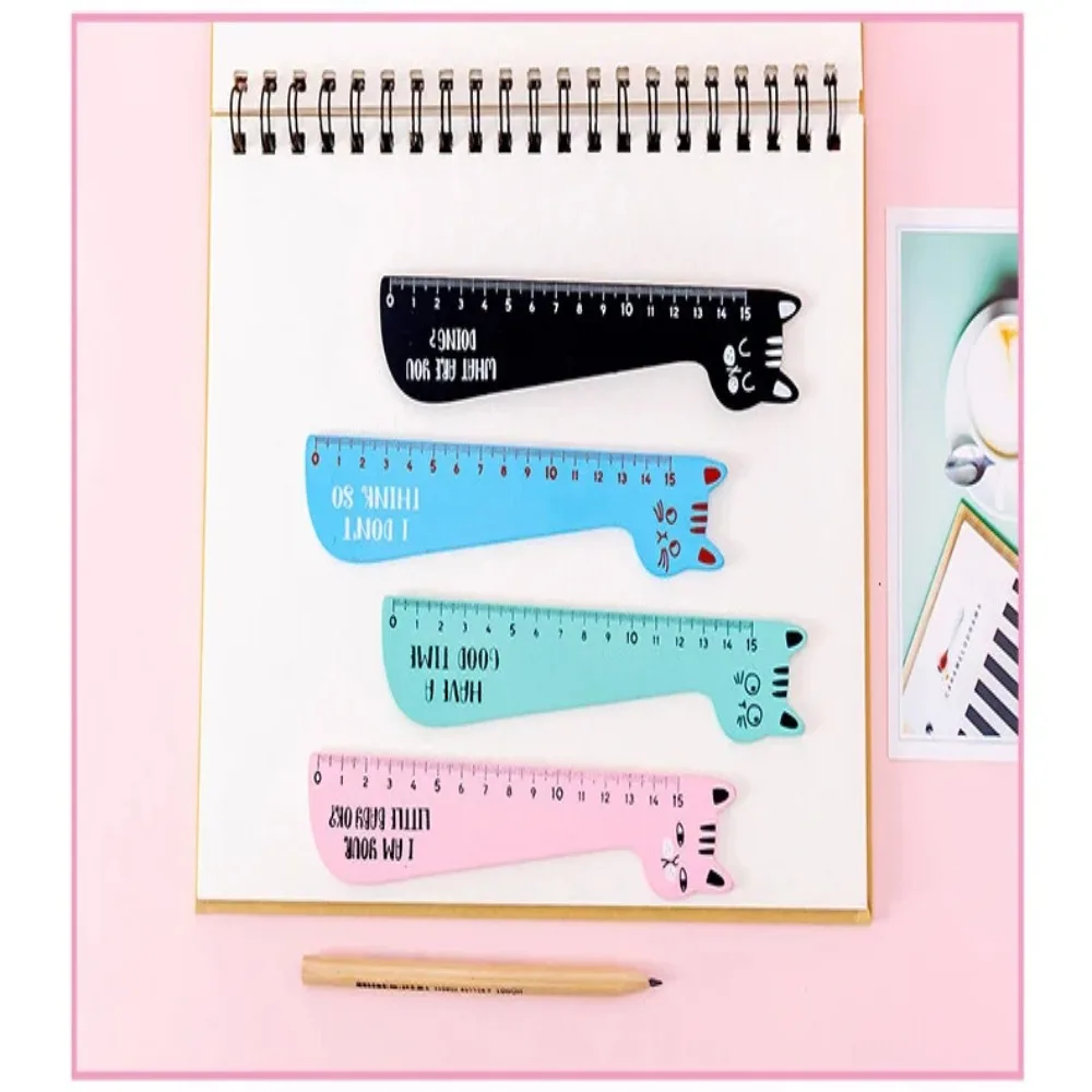 Practical Wood Cartoon Cute Ruler Clear Scale Pendant Portable Ruler Graduated Scale