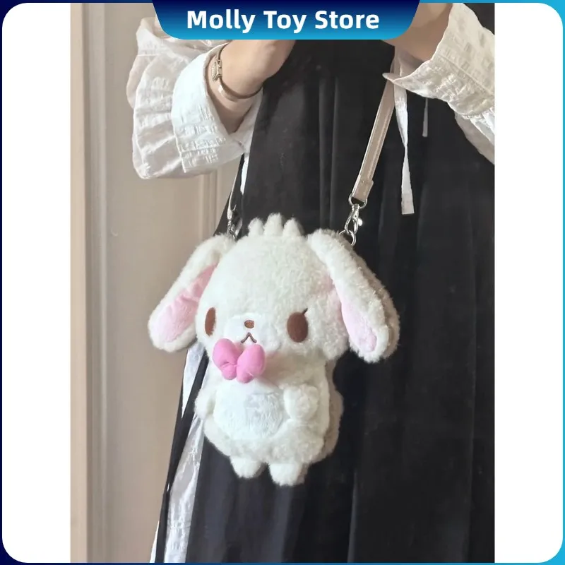 

Kawaii Sanrio Sugarbunnies Plush Messenger Bag Cartoon Cure Double-Sided Bag Shirousa Kurousa Large Capacity Shoulder Bag Gifts
