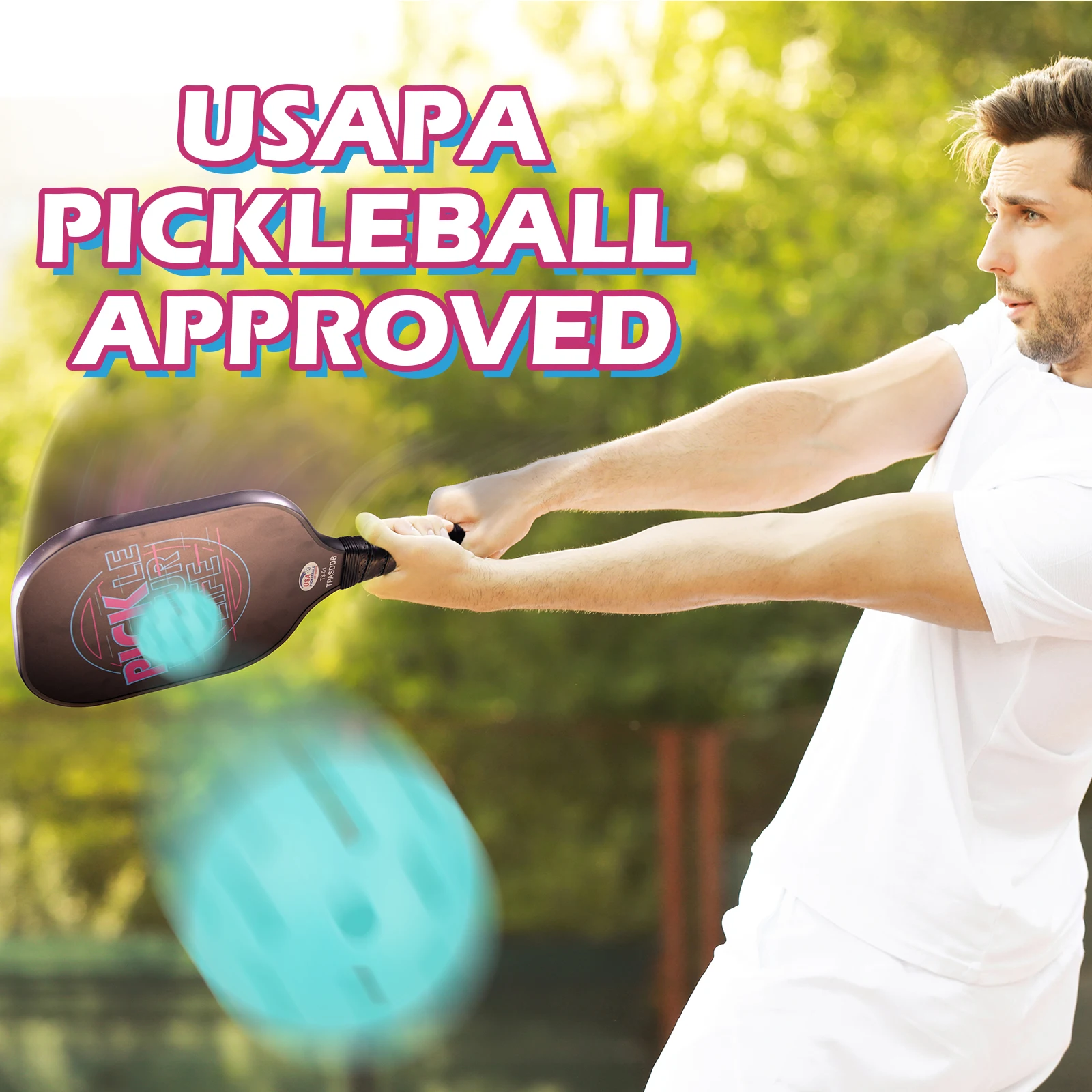 TPASDDB Pickleball Paddles Set of 2, USAPA Approved Black Pickleball Rackets sets Fiberglass Surface For Men Women Adults Gift