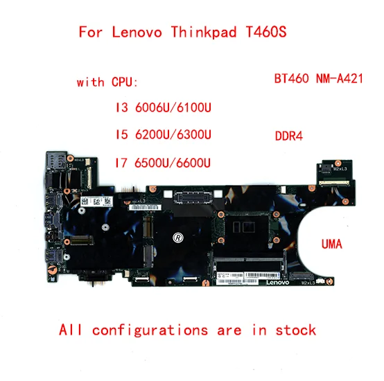 BT460 NM-A421 Motherboard For Lenovo Thinkpad T460S laptop motherboard Model Number with CPU I3 I5 I7 RAM 4G 8G 100% test works