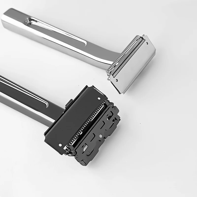 Whityle 20T Glide Pro 4D Super zweischneidiger Sicherheitsrasierer mit halber Klinge und Reise-Aufbewahrungstasche aus Leder für die Pflege von Männern – Detail 9