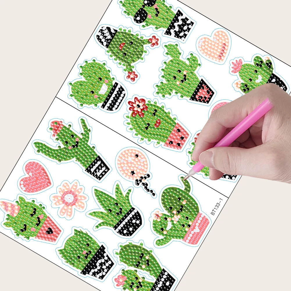 子供のための5dダイヤモンド絵画ステッカー,漫画のパターン,簡単,ダイヤモンドアート,モザイク,子供のための番号キット,2個