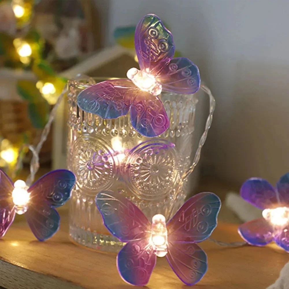 Butterfly LED Fairy Tale String Lights Battery Wedding Birthday Party Children\'s Day Outdoor Room Garland Curtain Party Decor