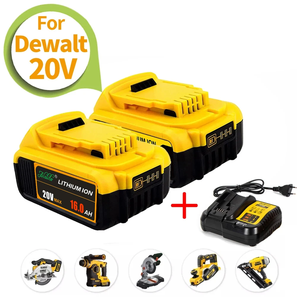 NEW 20V 16.0Ah MAX Battery Power Tool Replacement for DeWalt DCB205 DCB 206 DCB181 DCB182 DCB200 20V 16A 18Volt 20v Battery