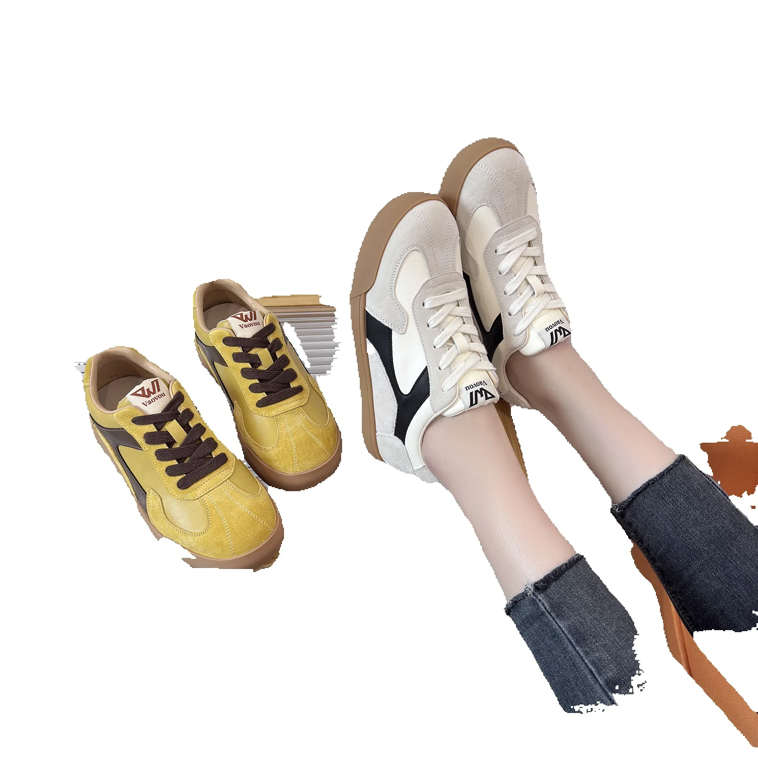Echte leren skateboarding schoenen voor dames casual sneakers_voghion.com