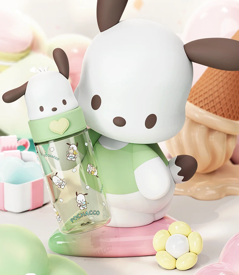 Sanrio Hello Kitty Transparent Cup, Kuromi Melody Cartoon Design, 500Ml Capacity Plastic Water Bottle Summer Student Travel Mug view 4
