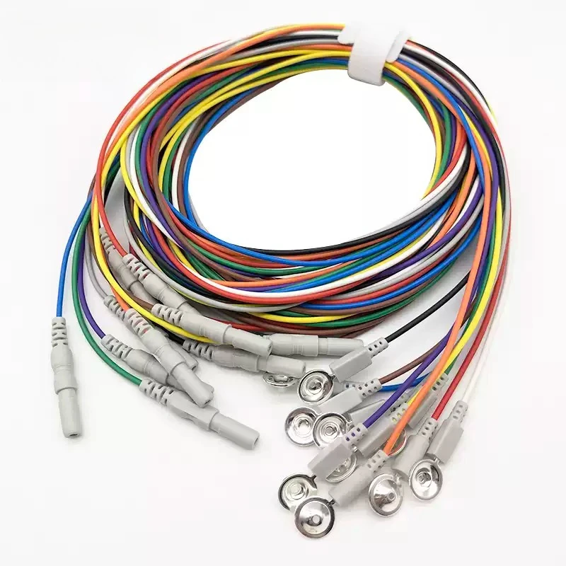 D-Sub 1.5mm EEG Electrode Lead Wire | Ag/AgCl Sensor with Gold-Plated Touchproof Connector, Universal Brain Electrode Cable