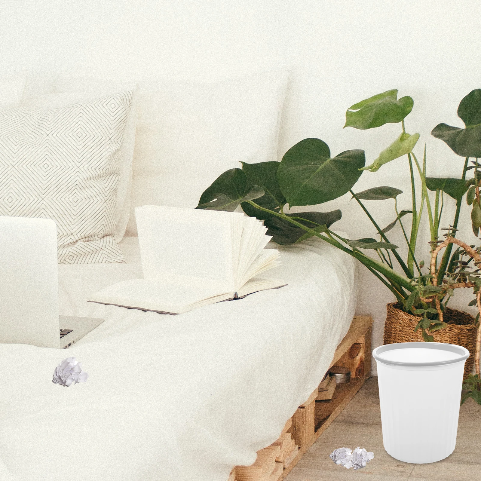 

Minimalist Trash Can Large Capacity Style Press Ring Odor Control Detachable Waste Bin For Kitchen Bedroom Bathroom Office