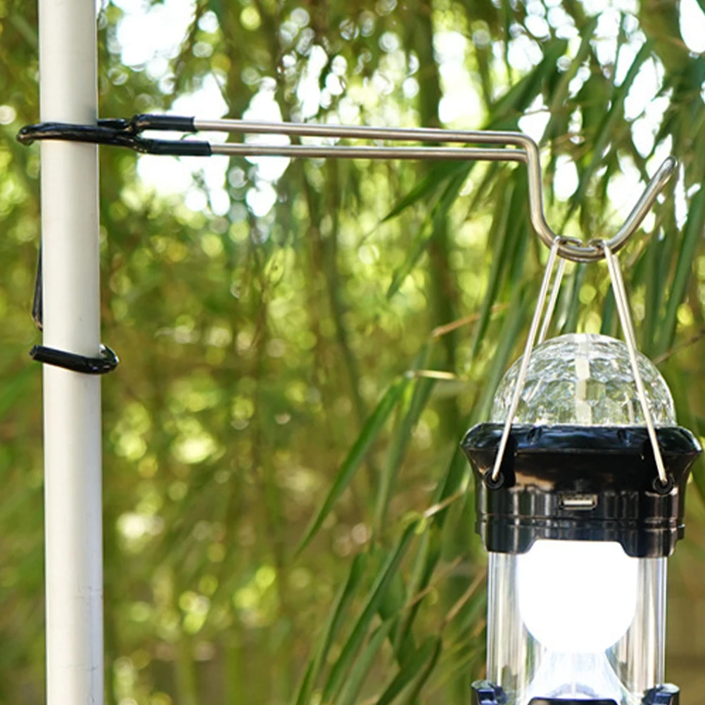 

1pcs Outdoor Gas Light Hook Camping Iron Storage Lamp Pole Tent Hanger Stainless Steel Durable Lightweight Travel Hook
