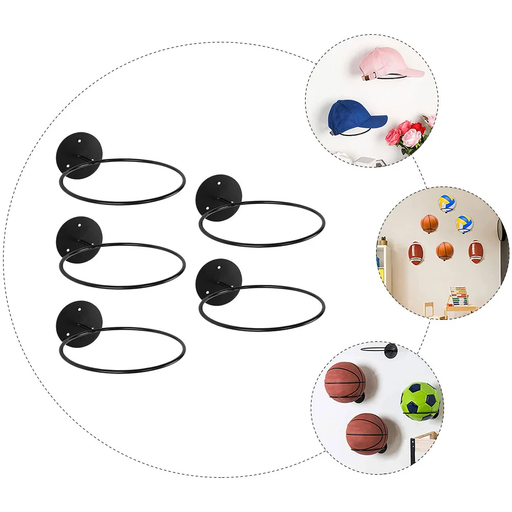 5 Pcs Volleyball Display Holder Soccer Rack Basketball Storage Wall Bracket Football