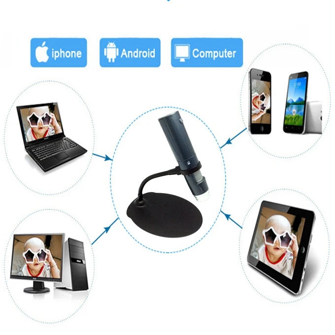 Adjustable Magnification 600x Digital Magnifying Glass With 8 Led Light for Factory Price