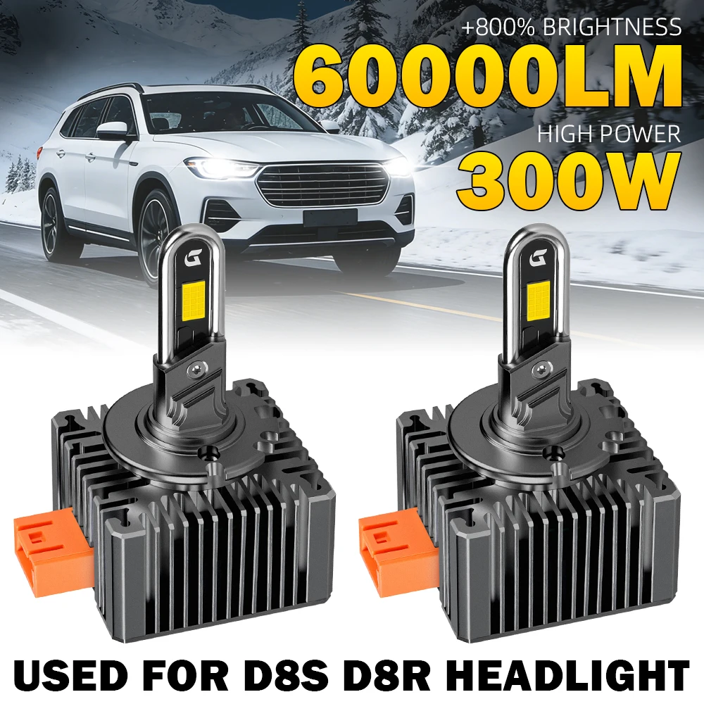 2PCS D8S Faros Delanteros LED HID 1:1 D8R Bombilla LED Canbus Enchufar y Usar para Buick Borgward Haval Haval Ford Mazda Porsche Maserati