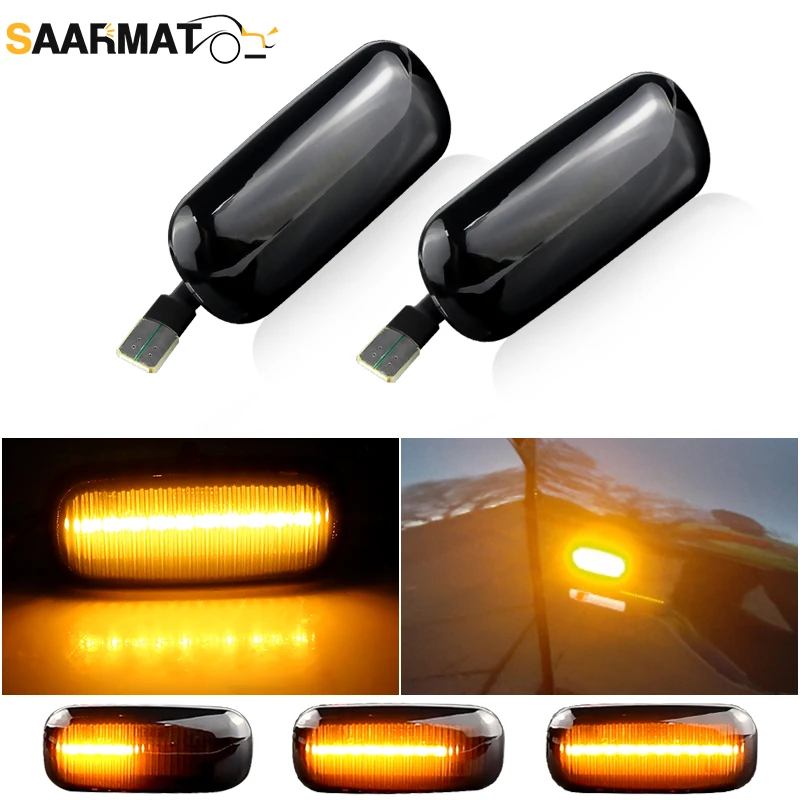 2 قطعة LED بدوره إشارة الجانب ماركر ضوء ديناميكية مكرر مصباح لأودي A3 S3 8P A4 S4 RS4 B6 B7 B8 A6 S6 RS6 C5 C7 اكسسوارات