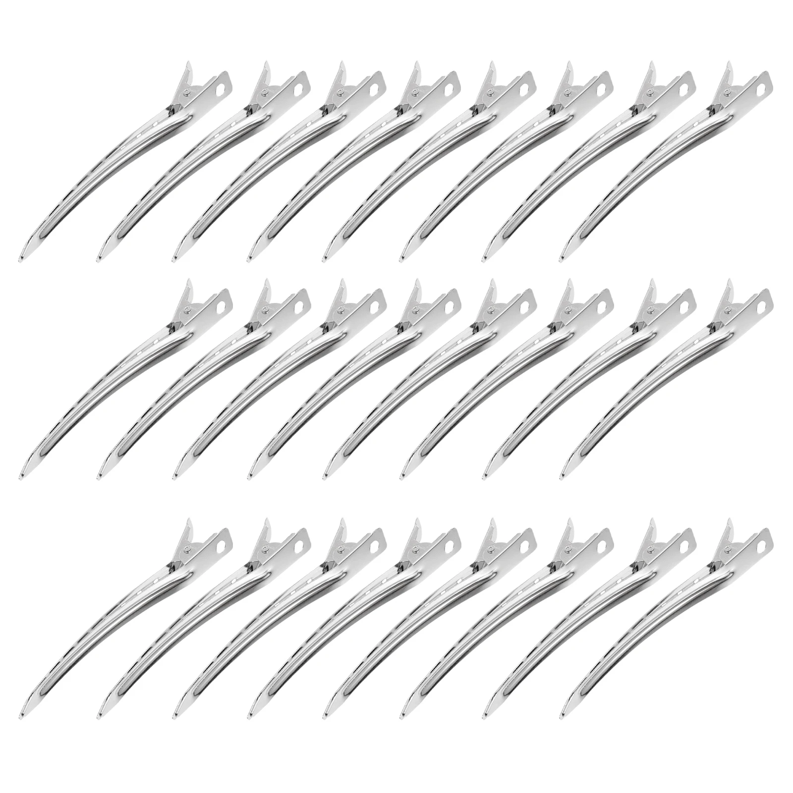 

24pcs Metal Duckbill Clips for Hair Styling Sectioning Durable Aluminum Alloy Billed Clips for Thick Thin Curly