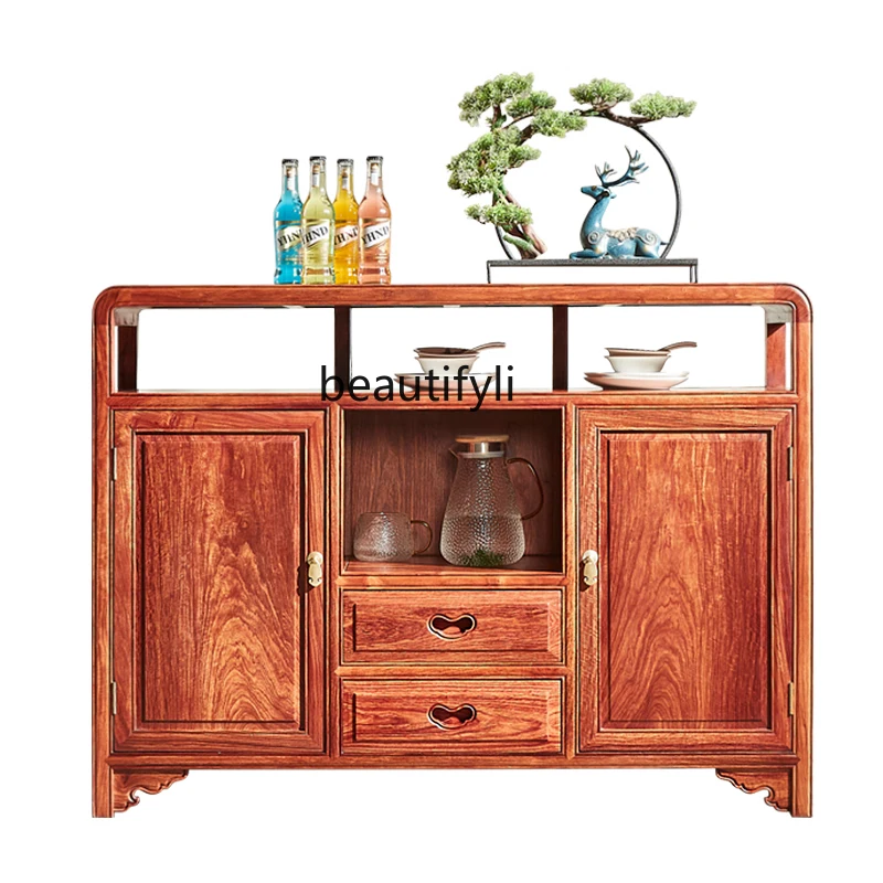 

New Chinese Style Pterocarpus Erinaceus Poir. Rosewood Sideboard Cabinet Tea Cabinet Rosewood Solid Wood Storage Cabinet