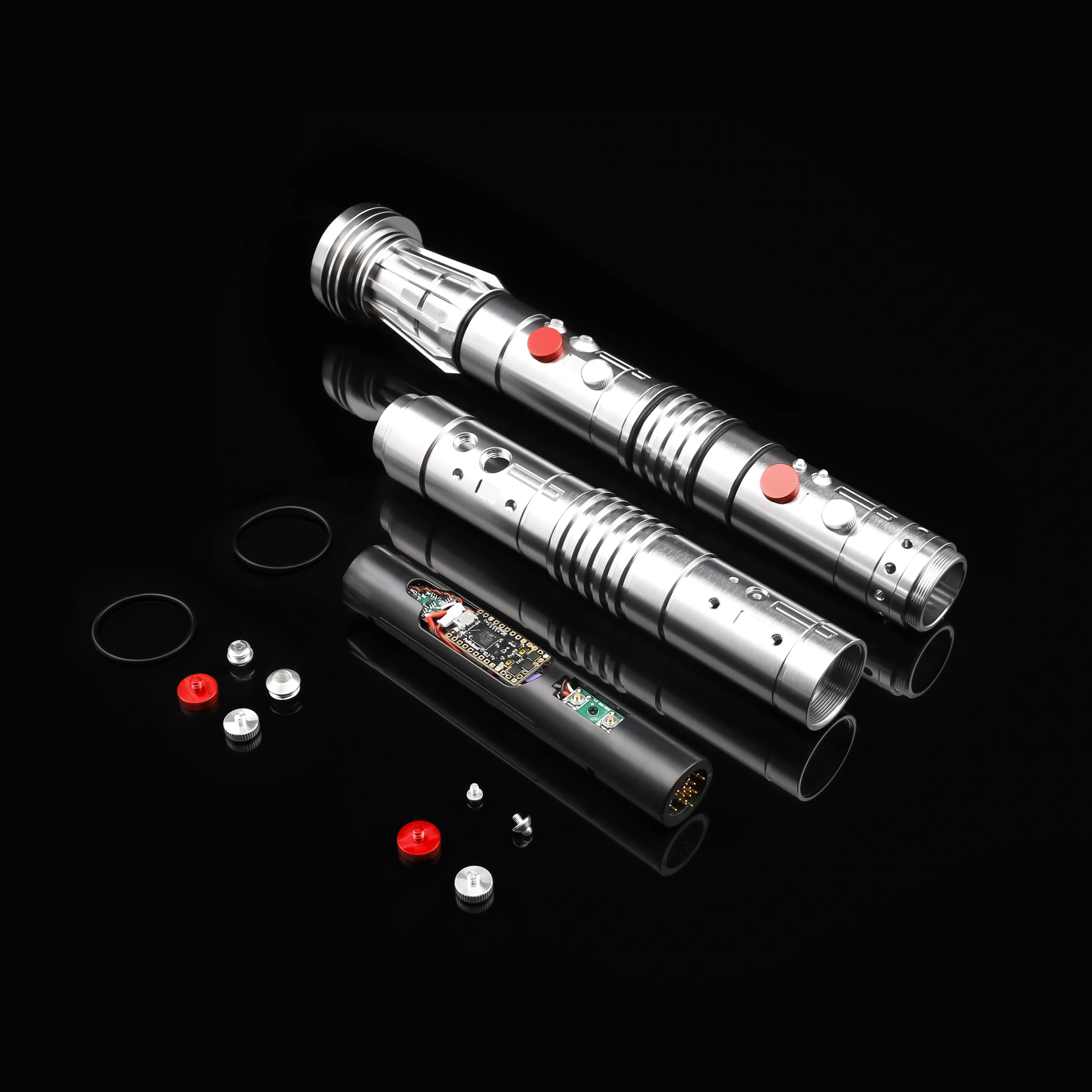 Lightsaber Neo Pixel 2PCS Double Blade Smooth Swing RGB Laser Zwaard Metalen Handvat Cosplay Speelgoed Darth Maul Replica Sabel Stafff