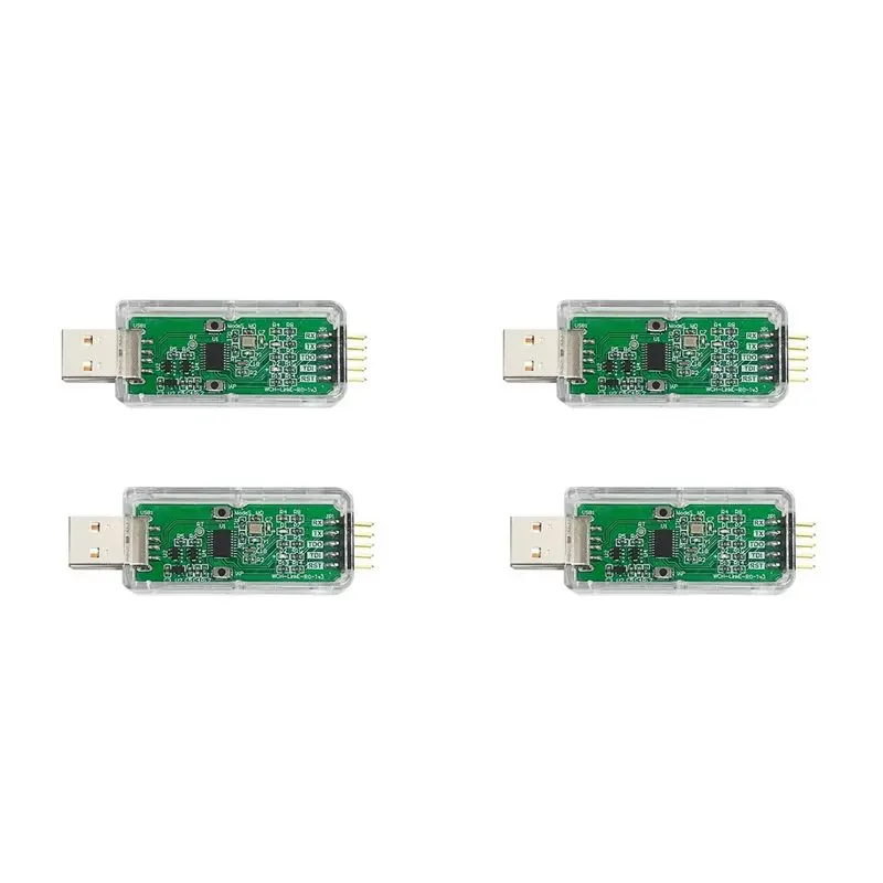 

T31C-4Pcs WCH-Linke Online Download Debugger Support WCH RISC-V Architecture MCU/SWD Interface 1 Serial Port To USB Channel