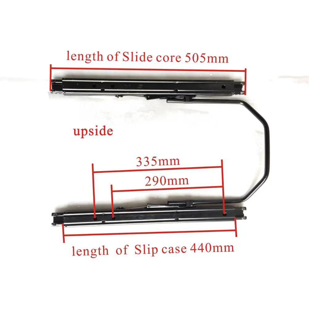 Car Seat Double Slide Rail, Extended Length Adjustable Seat Track for RV Van Truck Commercial Vehicles Heavy Duty Universal Fit