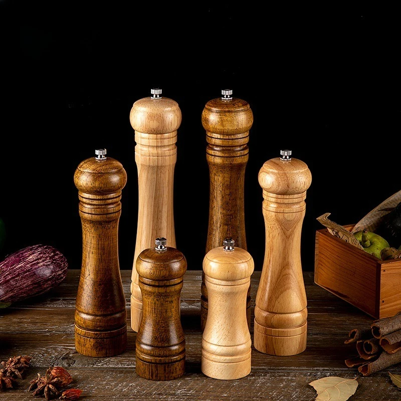 1/3pcs Wood Pepper Grinder,Salt Mill Pepper Grinder, Pepper Mill, Salt Shakers with Adjustable Ceramic Rotor for Your Kitchen