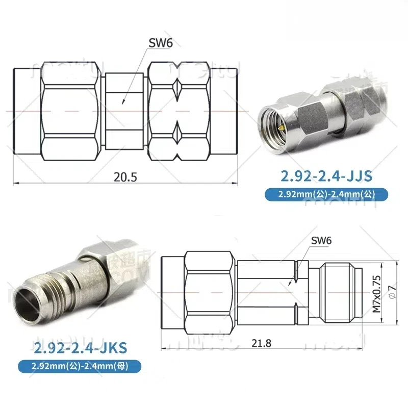 محول RF 2.4 مم إلى 2.92 مم 2.92/2.4-JJS/KKS/JKS/KJS 40G