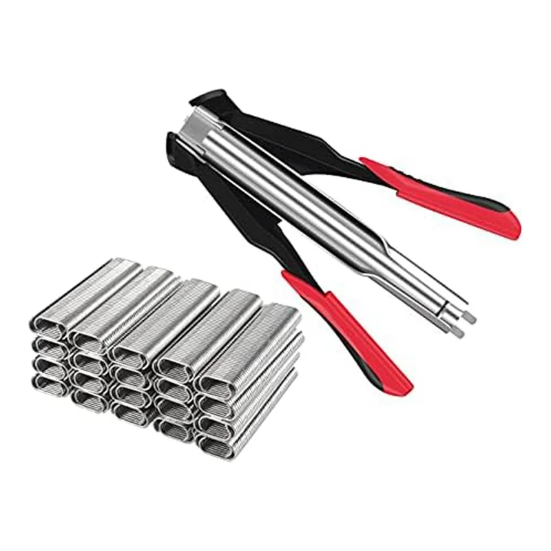 

AC23-Pig Pen Clamp Kit Fencing Manual Clamp Nailer With 2500 Pieces C7 Pig Pen C Clamp For Animal Wire Fence Bird Cage Easy To U