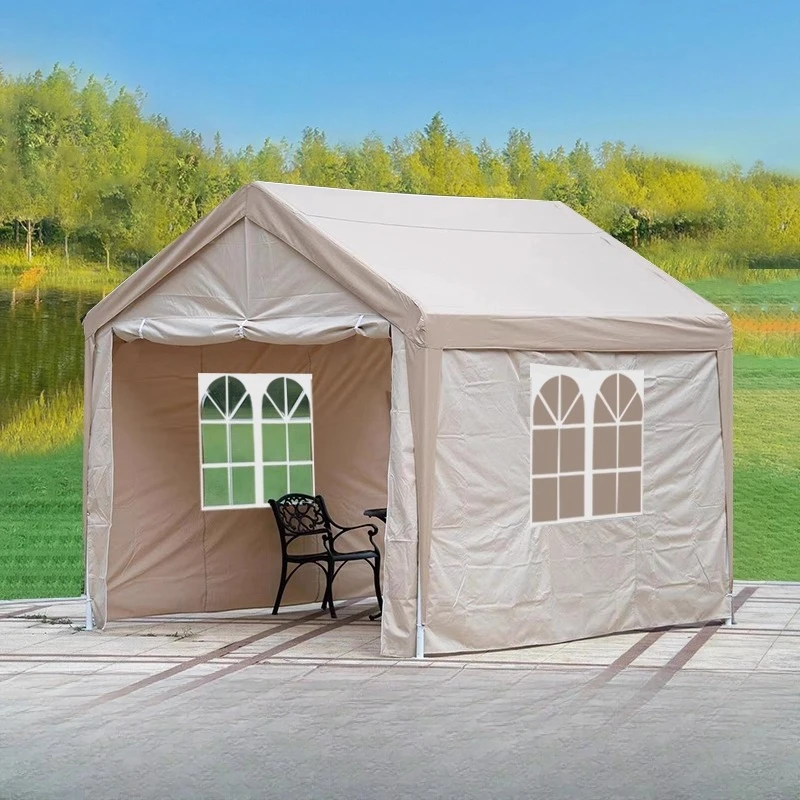 Tienda de puesto al aire libre Toldo impermeable y a prueba de lluvia para exteriores Cobertizo de estacionamiento rural fijo profesional Canop de mercado nocturno de cuatro esquinas