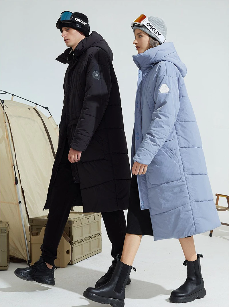 معطف طويل مقاوم للبرودة من Youpin سوبيلد ، معطف شتوي للرجال والنساء دافئ وسميك مع قلنسوة ، معطف خارجي غير رسمي مضاد للرياح