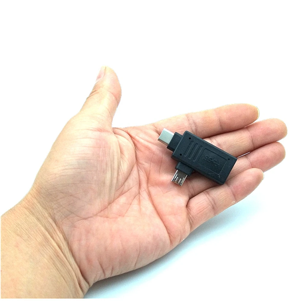 Lingable 2 in 1 OTG Adapter USB 3.0 Female To Micro USB Male and type C Male Connector Aluminum Alloy on The Go Converter