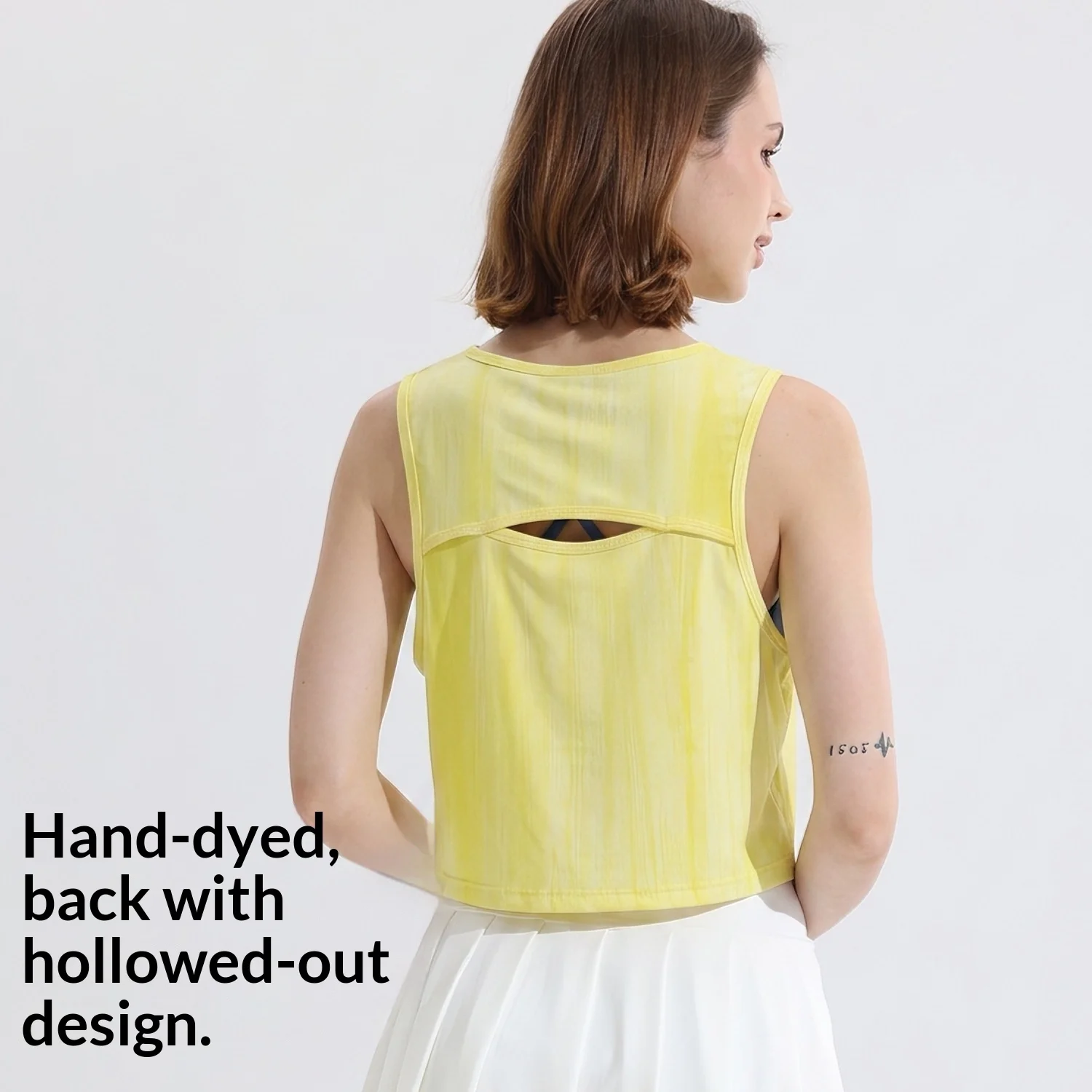 Women Lightweight Tank Top Quick Dry Mesh Yoga Vest Sleeveless Crop Loose Breathable Backless Tie Dye Sports Cover Up Running